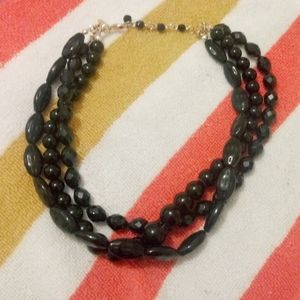 3 in 1 black beaded necklace